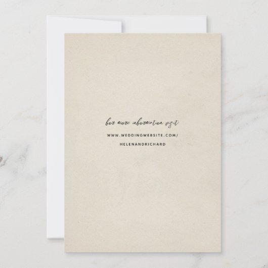 Holzkohle - Hochzeit der italienischen Weinkellere Einladung (Rückseite)