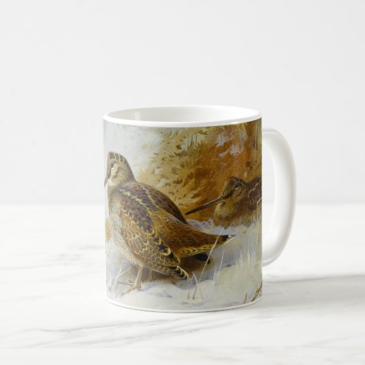 Holzkohle im Winter von Archibald Thorburn Kaffeetasse (VorderseiteRechts)