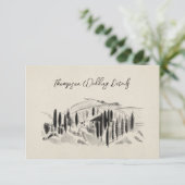 Holzkohle Kellerei Hochzeit Rsvp Begleitkarte (Stehend Vorderseite)