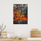 Holzkohle-Krieger-Plakat Poster (Küche)