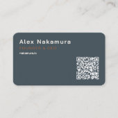Holzkohle Minimales QR-Code Tech Gründer Startup Visitenkarte (Vorderseite)