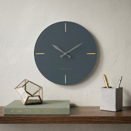 Holzkohle Minimalist Architektur - Modern Große Wanduhr