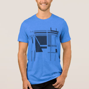 Holzkohle Mittelgrau MCM Stilgeometrie Abstrakt Tri-Blend Shirt