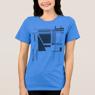 Holzkohle Mittelgrau MCM Stilgeometrie Abstrakt Tri-Blend Shirt