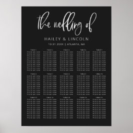 Holzkohle Moderne Minimalistische Hochzeitssattelk Poster