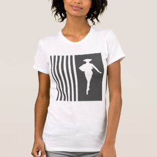 Holzkohle Moderne Streifen mit Mode-Silhouette T-Shirt