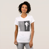 Holzkohle Moderne Streifen mit Mode-Silhouette T-Shirt (Vorne ganz)
