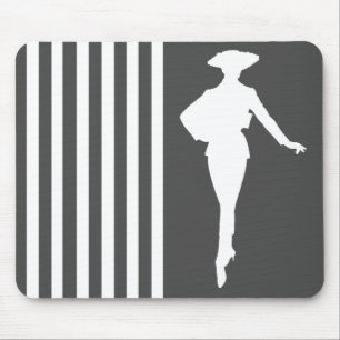 Holzkohle Moderne Streifen mit modischer Silhouett Mousepad