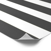 Holzkohle Moderne Streifen Poster (Ecke)