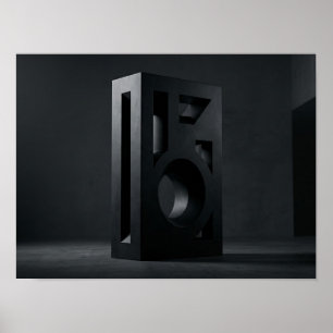 Holzkohle-Monolith Geometrischer Ausschnitt Wandku Poster