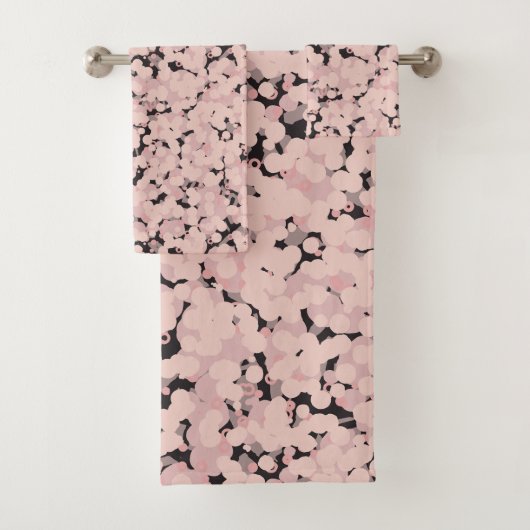 Holzkohle Rosa Grau Abstrakt Badhandtuch Set (Insitu)