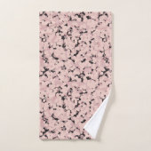 Holzkohle Rosa Grau Abstrakt Badhandtuch Set (Handtuch)