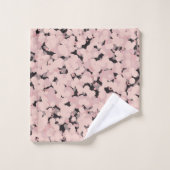 Holzkohle Rosa Grau Abstrakt Badhandtuch Set (Waschlappen)