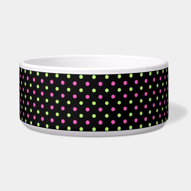 Holzkohle, rosa und grüne Punkte Napf (Vorderseite)