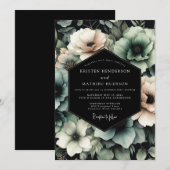 Holzkohle-Sage-Nocturne-Hochzeit Einladung (Vorne/Hinten)
