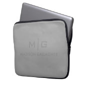 Holzkohle-Schiefer-Silber-Metallic-Graphit Laptopschutzhülle (Vorderseite Links)