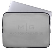 Holzkohle-Schiefer-Silber-Metallic-Graphit Laptopschutzhülle (Vorderseite)