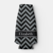 Holzkohle, Schwarz-LG-Zickzack-Schwarz-Name-Monogr Flaschenkühler (Vorderseite)