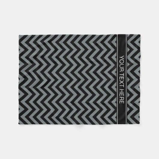 Holzkohle, Schwarz-LG-Zickzack-Schwarz-Name-Monogr Fleecedecke (Vorderseite (Horizontal))