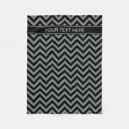 Holzkohle, Schwarz-LG-Zickzack-Schwarz-Name-Monogr Fleecedecke (Vorderseite)