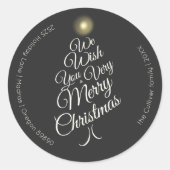Holzkohle Sehr frohe Weihnachtsbaum-Umschlag Aufkl Runder Aufkleber (Vorderseite)
