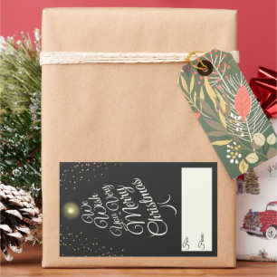 Holzkohle sehr frohe Weihnachtsbaumgeschenk für Rechteckiger Aufkleber