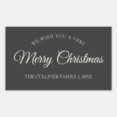 Holzkohle Sehr frohe Weihnachtsgeschenkmarke Rechteckiger Aufkleber (Vorderseite)