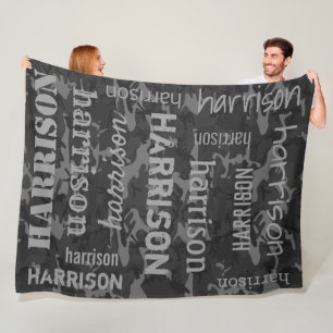 Holzkohle-Tarnung Personalisiert Fleecedecke
