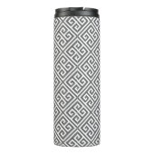 Holzkohle und Aqua-Monogramm Thermosbecher (Rückseite)