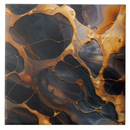 Holzkohle- und Bernstein-Marmor-Relief-Effekt Fliese