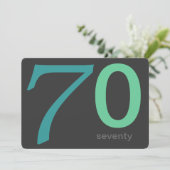 Holzkohle und Blue Custom 70. Geburtstag Einladung (Stehend Vorderseite)