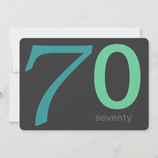 Holzkohle und Blue Custom 70. Geburtstag Einladung (Vorderseite)