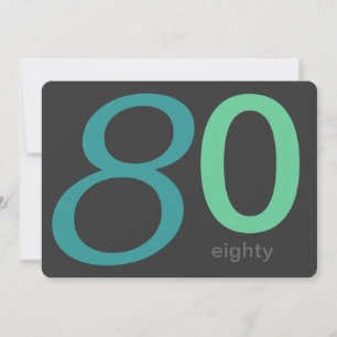 Holzkohle und Blue Custom 80. Geburtstag Einladung