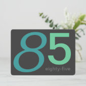 Holzkohle und Blue Custom 85. Geburtstag Einladung (Stehend Vorderseite)