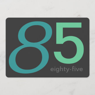 Holzkohle und Blue Custom 85. Geburtstag Einladung