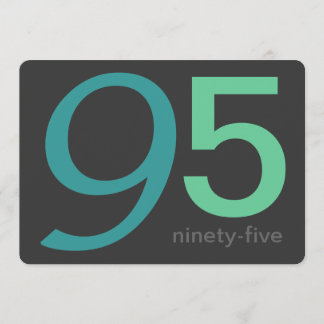 Holzkohle und Blue Custom 95. Geburtstag Einladung