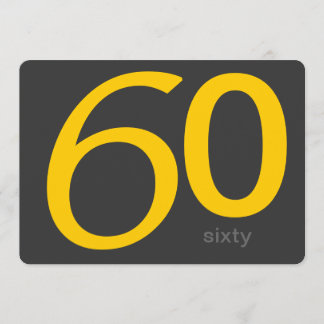 Holzkohle und Gelb, 60. Geburtstag Einladung