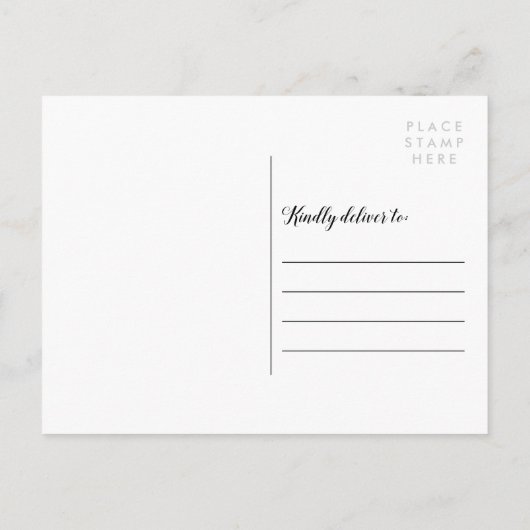 Holzkohle und Gold | FotoCollage Save the Date Ankündigungspostkarte (Rückseite)