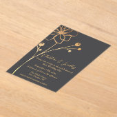 Holzkohle und Goldhochzeit Acryleinladungen (Ablage )