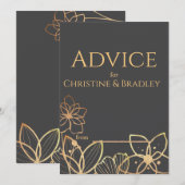 Holzkohle und Goldhochzeit Hinweiskarte (Vorne/Hinten)