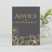 Holzkohle und Goldhochzeit Hinweiskarte (Stehend Vorderseite)