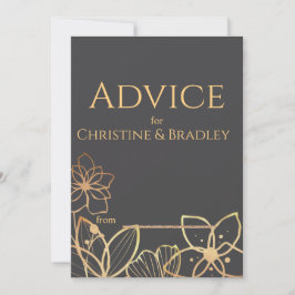 Holzkohle und Goldhochzeit Hinweiskarte