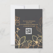 Holzkohle und Goldhochzeit RSVP Karte (Rückseite)