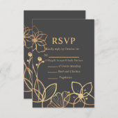 Holzkohle und Goldhochzeit RSVP Karte (Vorne/Hinten)