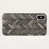 Holzkohle und Grauherringbone Elegant Geometric Case-Mate iPhone Hülle (Rückseite (Horizontal))