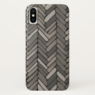 Holzkohle und Grauherringbone Elegant Geometric Case-Mate iPhone Hülle