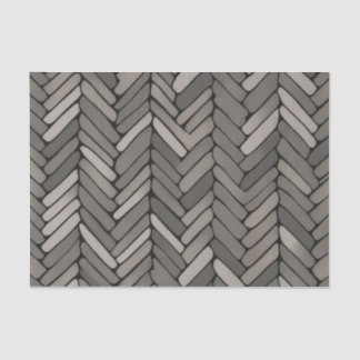 Holzkohle und Grauherringbone Elegant Geometric Seidenpapier