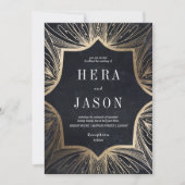 Holzkohle und Imitate, vergoldet Jugendstil einlad Einladung (Vorderseite)