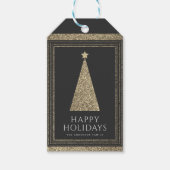 Holzkohle und Kupfer Gold Glitzer Weihnachtsbaum Geschenkanhänger (Vorderseite)