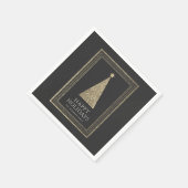 Holzkohle und Kupfer Gold Glitzer Weihnachtsbaum Serviette (Ecke)